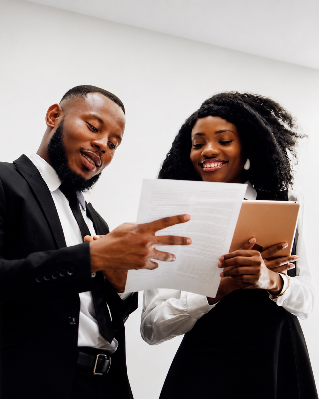 Professionals reviewing legal documents